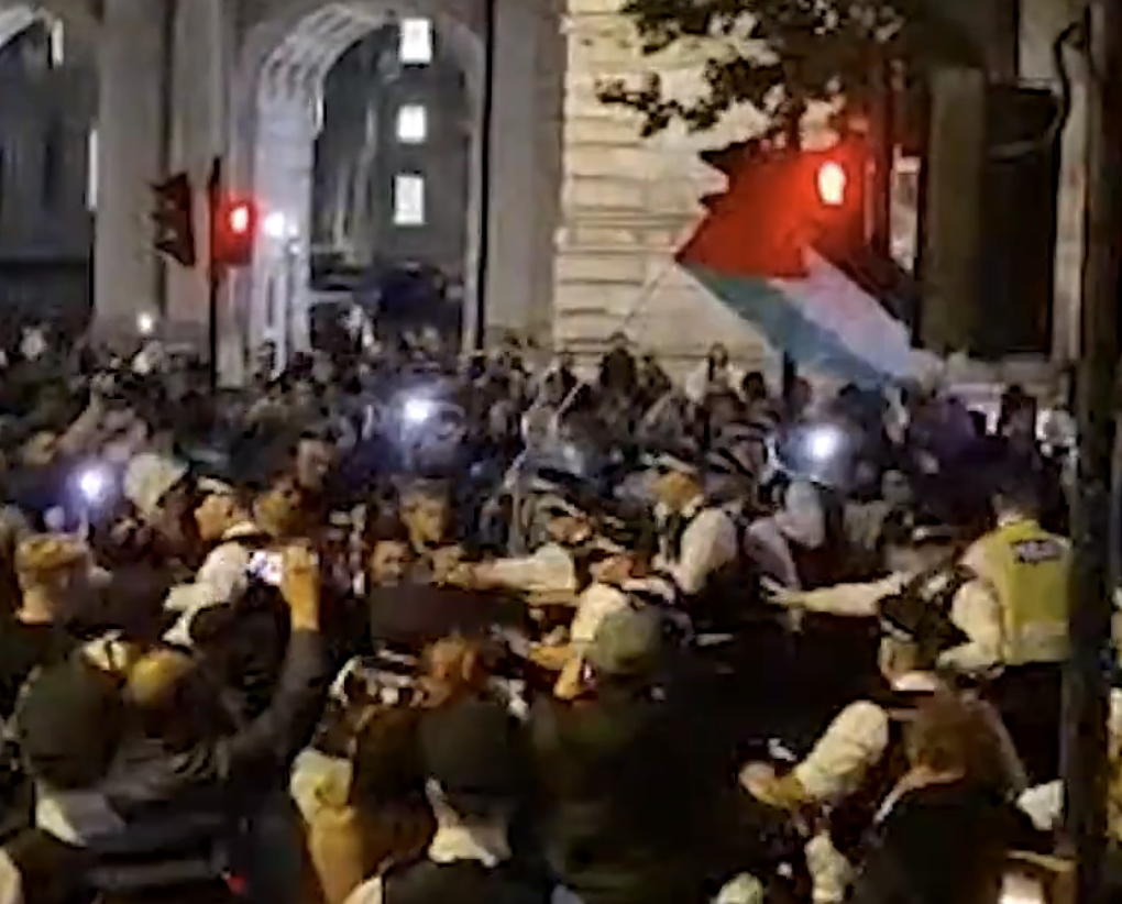 NextImg:Pro-Hamas Mob Storms Downing Street After Synagogue Attack